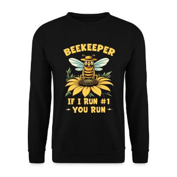 Honig Honigbiene Bienen Bienenstock Imkerzubehör - Unisex Pullover - Schwarz - Vorne - Alina (178cm) & Michal (187cm)