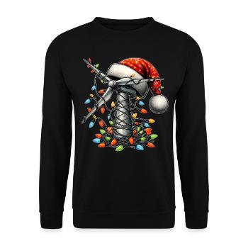 Wind Turbine Technician Christmas Hat Xmas - Unisex Sweatshirt - black - Front - Alina (178cm) & Michal (187cm)