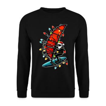 Windsurfing Santa Claus Windsurfer Christmas X - Unisex Sweatshirt - black - Front - Alina (178cm) & Michal (187cm)