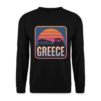 Grèce Grec Mer Égée Mer Ionienne - Sweat-shirt Unisexe - noir - Devant - Alina (178cm) & Michal (187cm)