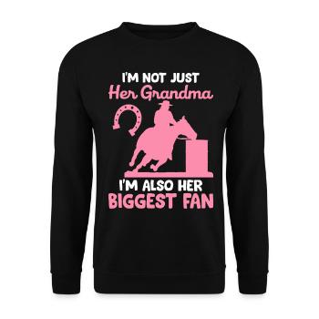 Barrel Racer Barrel Racing Rodeo Pferd Oma Größter - Unisex Pullover - Schwarz - Vorne - Alina (178cm) & Michal (187cm)