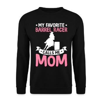 Lieblings-Fassrennfahrer nennt mich Mama Fassrenn- - Unisex Pullover - Schwarz - Vorne - Alina (178cm) & Michal (187cm)
