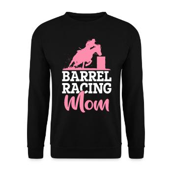 Barrel racer rodéo cheval course de barils maman - Sweat-shirt Unisexe - noir - Devant - Alina (178cm) & Michal (187cm)