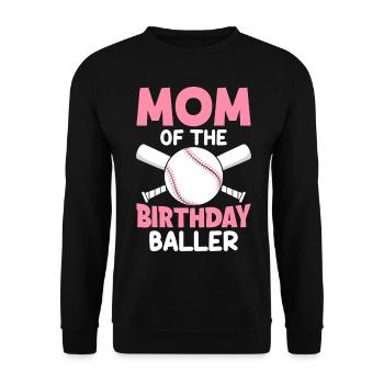 Baseball Anniversaire Joueur de Baseball Mère du Geb - Sweat-shirt Unisexe - noir - Devant - Alina (178cm) & Michal (187cm)
