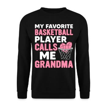 My favorite basketball player calls me Grandma-Gr - Unisex Sweatshirt - black - Front - Alina (178cm) & Michal (187cm)