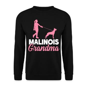 Malinois Grandma Belgian Malinois - Unisex Sweatshirt - black - Front - Alina (178cm) & Michal (187cm)