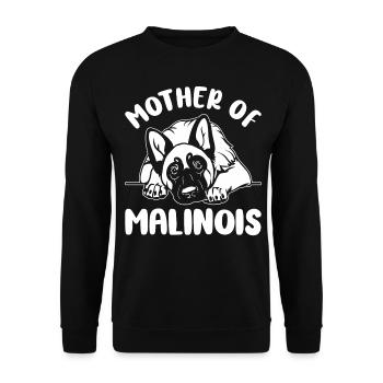 Belgischer Malinois Hundeliebhaber Mama Mutter von - Unisex Pullover - Schwarz - Vorne - Alina (178cm) & Michal (187cm)