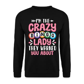 Crazy Bingo Lady Bingo Cards Bingo Game Love - Unisex Sweatshirt - black - Front - Alina (178cm) & Michal (187cm)