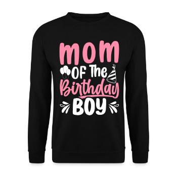 Mère du garçon d’anniversaire Mère - Sweat-shirt Unisexe - noir - Devant - Alina (178cm) & Michal (187cm)