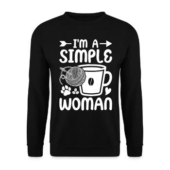 Crochet Tricot Yarn Lover Je suis un Simple - Sweat-shirt Unisexe - noir - Devant - Alina (178cm) & Michal (187cm)