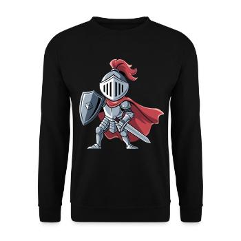 Freundlicher Ritter als Geburtstagsgeschenk Design - Unisex Pullover - Schwarz - Vorne - Alina (178cm) & Michal (187cm)