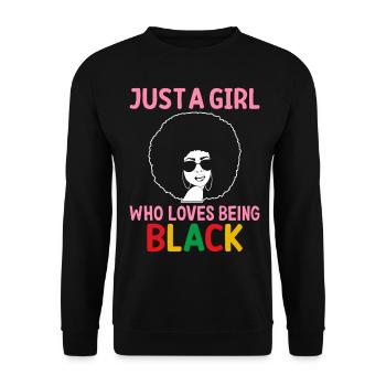 Schwarzer Geschichtsmonat Afrikanisches Mädchen li - Unisex Pullover - Schwarz - Vorne - Alina (178cm) & Michal (187cm)