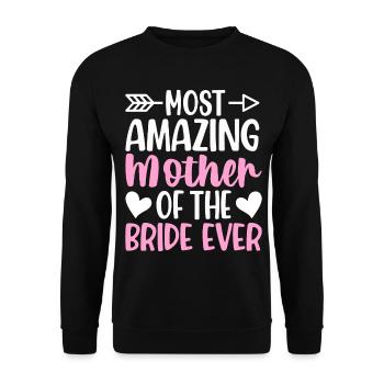 Fête de mariage Mère de la mariée Maman Incroyable Maman d - Sweat-shirt Unisexe - noir - Devant - Alina (178cm) & Michal (187cm)