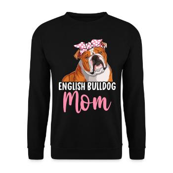 Bouledogue anglais Mère bouledogue Amoureuse - Sweat-shirt Unisexe - noir - Devant - Alina (178cm) & Michal (187cm)