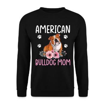 Bouledogue américain Mère bouledogue Amoureuse - Sweat-shirt Unisexe - noir - Devant - Alina (178cm) & Michal (187cm)