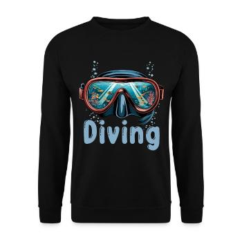 Diver für einen Taucher Sporttaucher Schnorchler - Unisex Pullover - Schwarz - Vorne - Alina (178cm) & Michal (187cm)