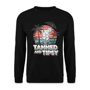 Tanned And Tipsy - Unisex Pullover - Schwarz - Vorne - Alina (178cm) & Michal (187cm)