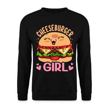 Cheeseburger Girl Burger Girl - Sweat-shirt Unisexe - noir - Devant - Alina (178cm) & Michal (187cm)