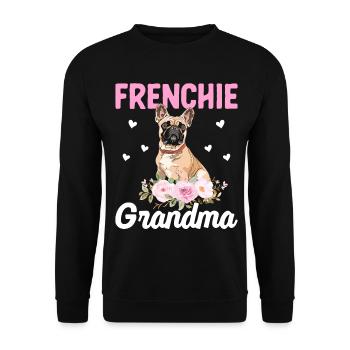 Amateurs de bouledogues Bouledogues Français Mamie Ven - Sweat-shirt Unisexe - noir - Devant - Alina (178cm) & Michal (187cm)