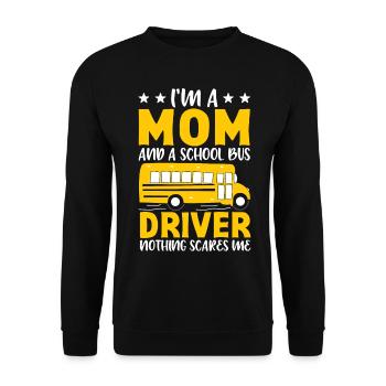 Mom Schulbusfahrer Nichts macht mir Angst Fahren F - Unisex Pullover - Schwarz - Vorne - Alina (178cm) & Michal (187cm)
