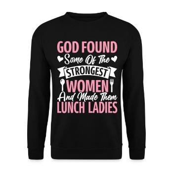 Cafeteria-Mitarbeiterin Lunch Lady Stärkste Frauen - Unisex Pullover - Schwarz - Vorne - Alina (178cm) & Michal (187cm)