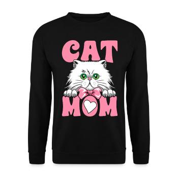 Chat Maman Fête des Mères Famille Correspondance - Sweat-shirt Unisexe - noir - Devant - Alina (178cm) & Michal (187cm)