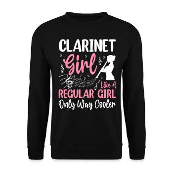 Clarinette Fille Juste Beaucoup Plus Cool Jeux Drôles - Sweat-shirt Unisexe - noir - Devant - Alina (178cm) & Michal (187cm)