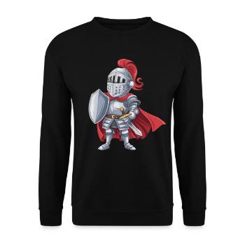 Freundlicher Ritter als Geburtstagsgeschenk Design - Unisex Pullover - Schwarz - Vorne - Alina (178cm) & Michal (187cm)