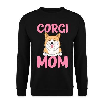 Corgi-Mama - Unisex Pullover - Schwarz - Vorne - Alina (178cm) & Michal (187cm)