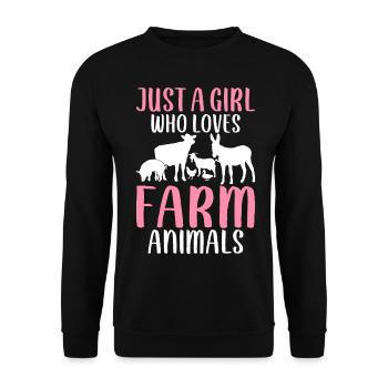 vache bovins génisse juste une fille prenant des animaux de la ferme li - Sweat-shirt Unisexe - noir - Devant - Alina (178cm) & Michal (187cm)