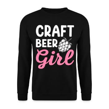 Bière artisanale fille drôle maison brasserie houblon brasseur - Sweat-shirt Unisexe - noir - Devant - Alina (178cm) & Michal (187cm)