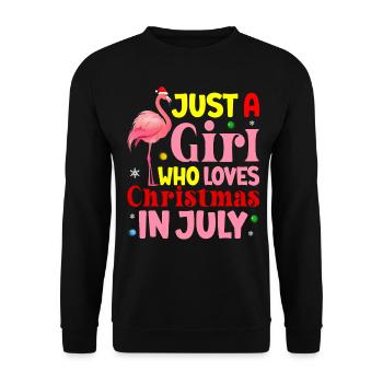 Flamingo Weihnachten im Juli Mädchen, das Weihnach - Unisex Pullover - Schwarz - Vorne - Alina (178cm) & Michal (187cm)