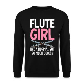 Flûtiste mais Flöti beaucoup plus cool - Sweat-shirt Unisexe - noir - Devant - Alina (178cm) & Michal (187cm)