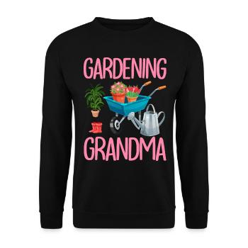 Gardening Grandma Gardener Woman Plant Lover - Unisex Sweatshirt - black - Front - Alina (178cm) & Michal (187cm)