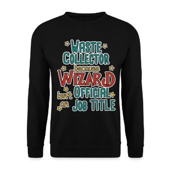 Waste collector Wizard - Unisex Pullover - Schwarz - Vorne - Alina (178cm) & Michal (187cm)