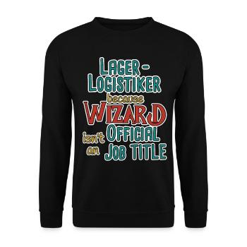 Lagerlogistiker Wizard - Unisex Pullover - Schwarz - Vorne - Alina (178cm) & Michal (187cm)