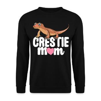 Crestie Mom Crested Gecko Lizard - Unisex Sweatshirt - black - Front - Alina (178cm) & Michal (187cm)