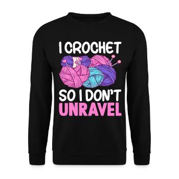 Crochet Tricot Yarn Lover Je crochet pour que je puisse - Sweat-shirt Unisexe - noir - Devant - Alina (178cm) & Michal (187cm)