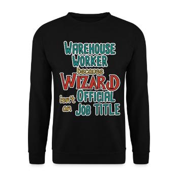 Warehouse Worker Wizard - Unisex Pullover - Schwarz - Vorne - Alina (178cm) & Michal (187cm)