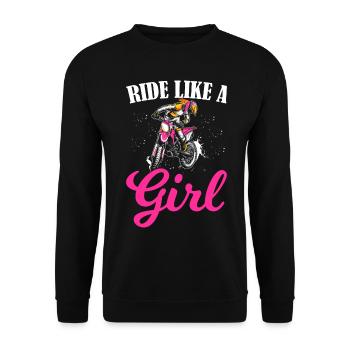 Dirt Bike Fille Motard Moto Femmes Monter Comme Un G - Sweat-shirt Unisexe - noir - Devant - Alina (178cm) & Michal (187cm)
