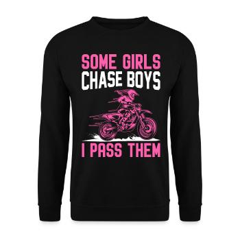 Dirt Bike Fille Motard Moto Filles Chase Garçons I P - Sweat-shirt Unisexe - noir - Devant - Alina (178cm) & Michal (187cm)
