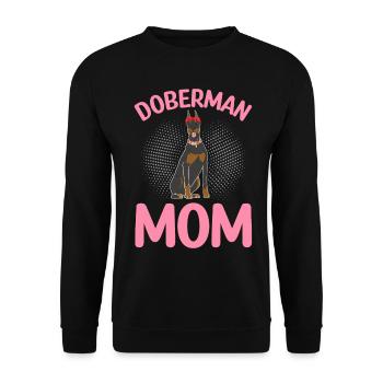 Dobermann Mama Dobermann Halstuch - Unisex Pullover - Schwarz - Vorne - Alina (178cm) & Michal (187cm)