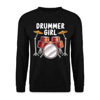 Batteuse Fille Tambours Musicien Drumliebh - Sweat-shirt Unisexe - noir - Devant - Alina (178cm) & Michal (187cm)