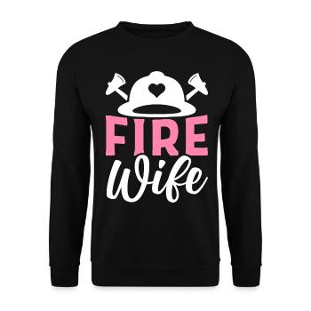 Feuerwehrmann Feuerwehrfrau Feuerwehrfrau - Unisex Pullover - Schwarz - Vorne - Alina (178cm) & Michal (187cm)