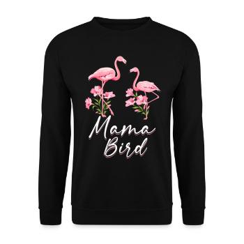 Maman Oiseau Flamingo Maman - Sweat-shirt Unisexe - noir - Devant - Alina (178cm) & Michal (187cm)