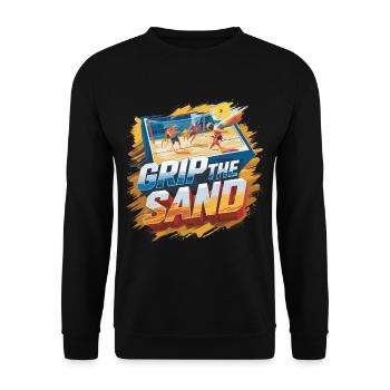Beachvolleyball The Sand - Unisex Pullover - Schwarz - Vorne - Alina (178cm) & Michal (187cm)