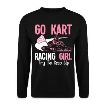 Go Kart Racing Girls Try Karting Racer - Unisex Sweatshirt - black - Front - Alina (178cm) & Michal (187cm)