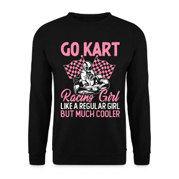 Go Kart Racing Girl Aber viel cooler Karting Racer - Unisex Pullover - Schwarz - Vorne - Alina (178cm) & Michal (187cm)