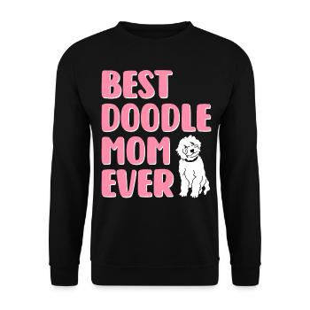 Beste Doodle-Mama aller Zeiten Golden Doodle Hunde - Unisex Pullover - Schwarz - Vorne - Alina (178cm) & Michal (187cm)