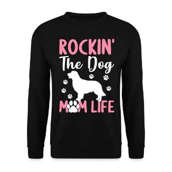 Rockin' The Dog Mom Life Golden Retriever Mom Hall - Unisex Pullover - Schwarz - Vorne - Alina (178cm) & Michal (187cm)